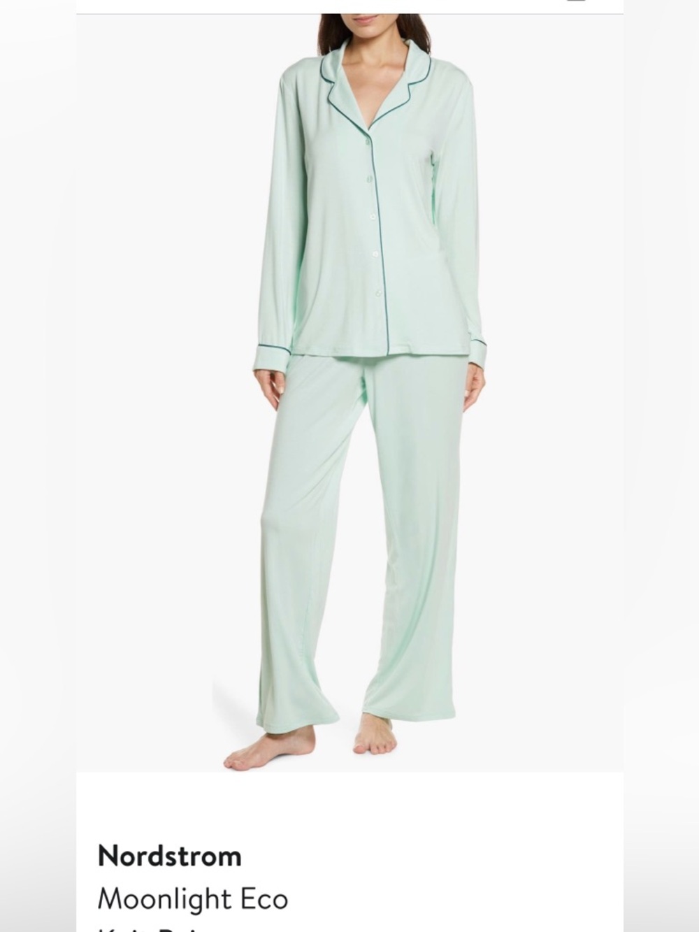 Nordstrom Moonlight Eco Pajama Set Green Gossamer - XXS